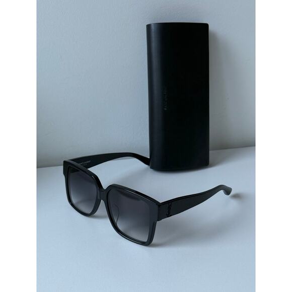 NEW Saint Laurent SL M9/F Black Square Oversized Sunglasses - Picture 6 of 10